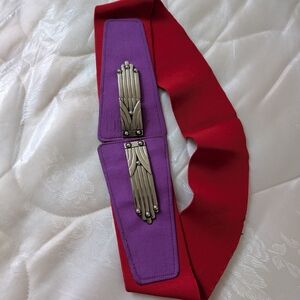 Red and Purple Belt with Silver Accents